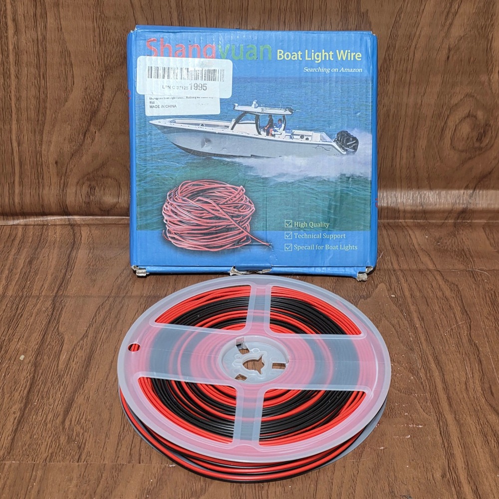 Shangyuan Boat Light Extension Cable 66ft 22AWG 2Pin Wire for LED Strip Marine
